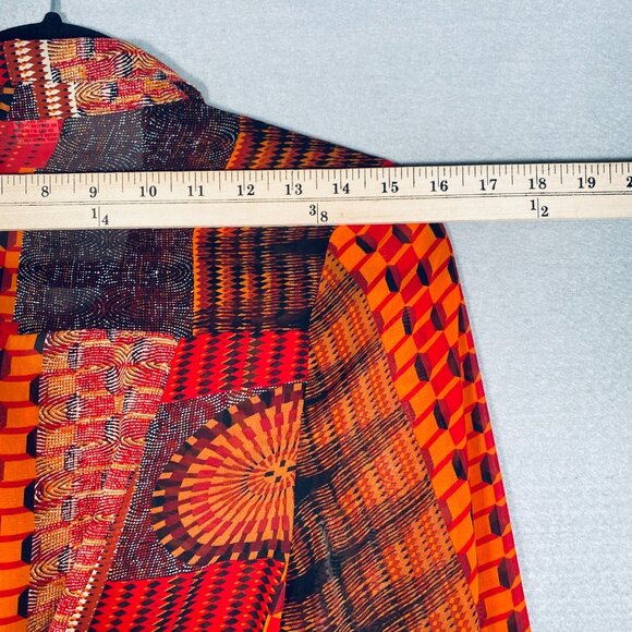 Sans Souci Top Womens S Red Stretch Spiked Buttons Career Artsy - Picture 8 of 12